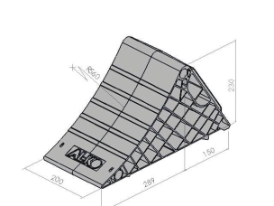 Cale pour poids lourds plastique noir 200mm 6500kg