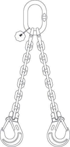 Elingue chaîne 2 brins ajustable 2,8T 2m grade 80 Elingue chaîne 2 brins ajustable 2,8T 2m grade 80