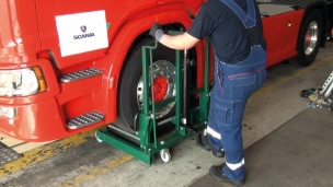 Chariot 2 rouleaux pour roues camions et bus max 500kg