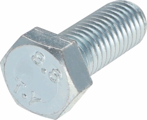 Vis à tête hexagonale class 8.8 zingué blanc M6x25mm DIN 933 - boîte de 400 pcs