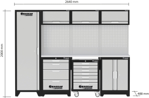 Mobilier d'atelier 4 éléments servante inox 430
