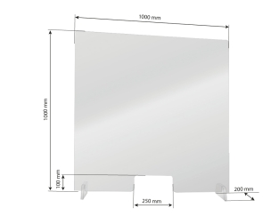 Barrière de protection plexiglass 1000x1000mm