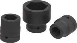 Douilles à chocs 1" de 24 à 50mm - coffret métallique de 9 pcs