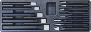 Module PVC 397x145x40mm burins et pointeaux - 13 pcs