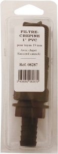 Crépine/filtre PVC 1" pour tuyau de 19mm