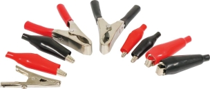 Pince crocodile gainée rouge et noire assortiment - coffret de 28 pcs