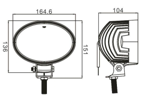 Phare de travail ovale LED 10/32V 49W 3200 lumens faisceau large