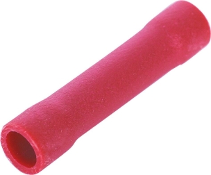 Cosse jonction bout à bout isolée rouge - blister de 10 pcs