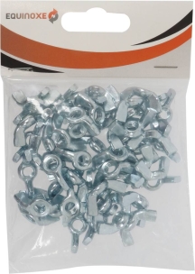 Ecrou à ailettes/papillon zingué blanc M6 - sachet de 50 pcs