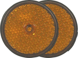 Catadioptre rond 60mm orange à fixer - blister de 2 pcs