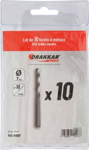 Foret à métaux HSS 7mm - lot de 10 pcs