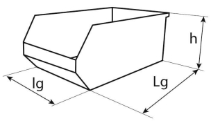 Boîte à bec assemblage sur les côtés 610x380x250mm