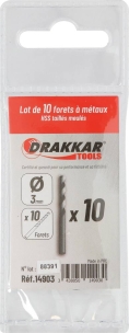 Foret à métaux HSS 3mm - lot de 10 pcs