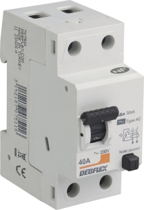 Interrupteur différentiel 30mA 40A type AC modulaire pour tableau électrique