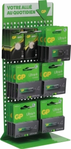 Présentoir de 50 blisters de piles "Ultra Plus"