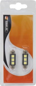 Ampoule navette LED 12V 2W SV8,5 - blister de 2 pcs