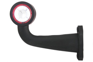 Feu de gabarit LED 12/24V côté gauche rouge/blanc déporté coudé 175mm