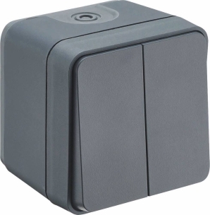 Interrupteur va et vient double étanche en saillie 230V