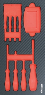 Module mousse vide - finition carbone pour tournevis électricien - porte embout