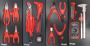 Servante d'atelier XXL 7 tiroirs composée de 220 outils - modules finition carbone