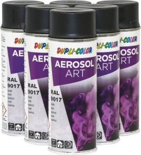 Peinture RAL 9017 mat noir - lot de 6 aérosols de 400ml