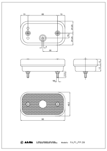 Feu de position blanc rectangle