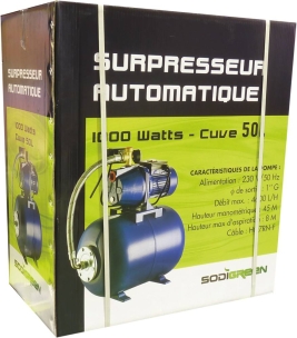 Surpresseur automatique 50L pompe fonte 230V 1000W