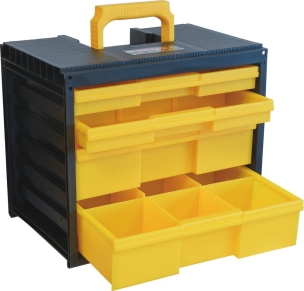 Caisson avec poignée avec 4 tiroirs de rangement 355x235x303mm