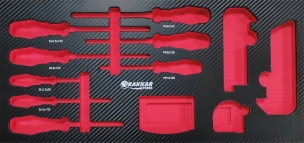 Module mousse vide - finition carbone pour tournevis et clés coudées - pour coffre