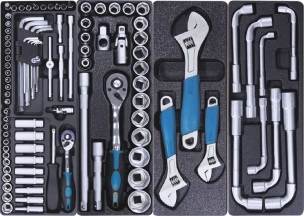 Servante d'atelier 5 tiroirs composée de 160 outils - modules PVC