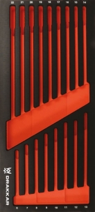 Module mousse 395x178mm métal vide pour clés mixtes 6 à 22mm