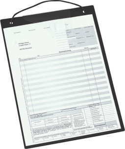 Tablette de fiche travaux A4 noire - lot de 10 pcs