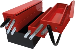 Caisse à outils métallique 5 compartiments 450x200x220mm
