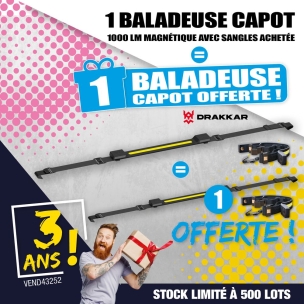 OPE VTEP - Lot de 2 baladeuses "capot" LED souple 1000 lumens avec sangles réf.82369 dont 1 offerte