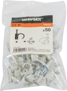 Attaches-fils/pontet PVC gris 12 à 16mm - lot de 50 pcs