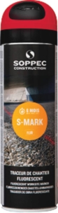 Peinture traceur de chantier 3 à 6 mois rouge fluo - lot de 12 aérosols 500ml