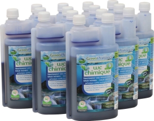 Traitement pour WC chimique - 8 bidons de 1L avec bouchon doseur