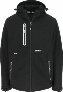 Veste respirante Softshell doublée noire avec capuche XL