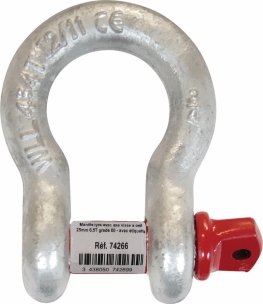 Manille lyre avec axe vissé à œil 22mm 4,75T grade 80 - avec étiquette