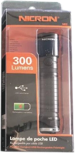 Lampe torche LED 300 lumens rechargeable