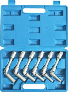 Douilles à bougies articulées 3/8" - coffret de 6 pcs Douilles à bougies articulées 3/8" - coffret de 6 pcs