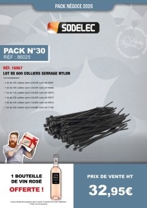 PN N°30 lot de 600 colliers serrage nylon et une bouteille de rosé