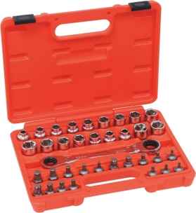 Coffret de douilles traversantes et embouts - 36 pcs