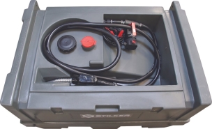 Cuve de ravitaillement gasoil 400L avec kit pompe à gasoil 12V 40 l/min et pistolet automatique