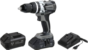 Perceuse visseuse à percussion brushless 20V 60Nm 2 batteries 2Ah et 5Ah Li-ion - mallette Perceuse visseuse à percussion brushless 20V 60Nm 2 batteries 2Ah et 5Ah Li-ion - mallette