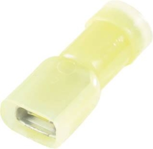 Cosse plate femelle 100% isolée jaune 6,3X0,8mm - blister de 10 pcs