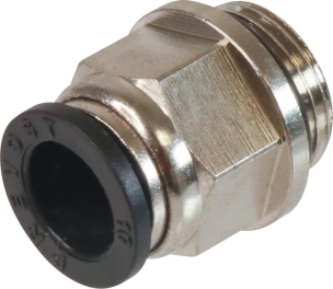 Raccord instantané métallique droit mâle cylindrique 3/8" pour tuyau rilsan 10mm - lot de 10 pcs