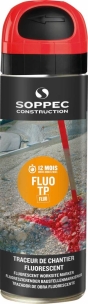 Peinture traceur de chantier 12 mois rouge fluo - lot de 12 aérosols 500ml