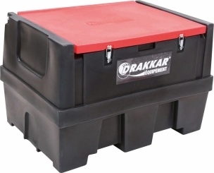 Cuve de ravitaillement gasoil PE 450L avec kit pompe à gasoil 12V 45 l/min et pistolet automatique/capot