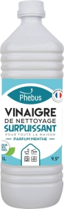 Vinaigre de nettoyage 9,5° parfumé menthe - lot de 12 bouteilles de 1L